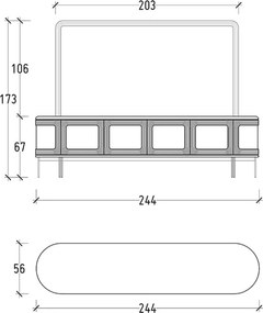 Set lemn masiv nuc Living Emma - Marmură Naturală, 245 × 56 × 173 cm - Lemn