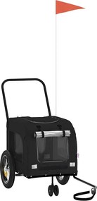 vidaXL Remorcă de bicicletă pentru animale de companie Negru