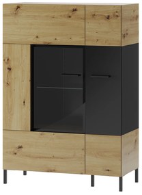 Vitrină Lorren 15 (stejar artisan + negru mat). 1068166