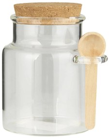 IB Laursen Recipient din sticla pentru alimente WOODEN SPOON cu capac de pluta si lingura 300 ml