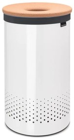 Cos de rufe Brabantia 90300241, 60 L, Capac din pluta, Umplere fara deschidere, Gauri ventilatie, Alb