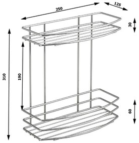 Raft de sârmă dublu AQUALINE 37014 Chrom line, argintiu