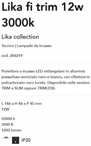 Corp incastrabil cu 5 spoturi LED LIKA FI TRIM 12W 4000K