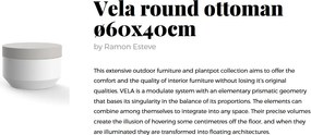 Taburete de exterior / interior design modern premium VELA OTTOMAN 60cm