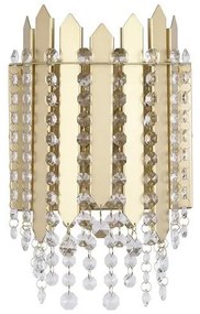 Aplica de perete metal auriu, cristale din sticla Spear