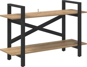 vidaXL Raft pentru cărți Stejar Artizanal 100 x 33,5 x 64 cm