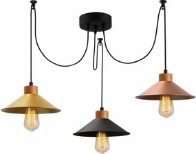 Lustra MANAVGAT N-554, metal, auriu/negru/cupru, 114x24x100 cm
