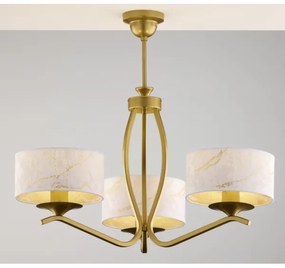 Jupiter 2109 - Lustru pe tijă KASZMIR 3xE27/15W/230V alb/auriu/decor de marmură