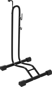 HOMCOM Suport bicicletă cu cârlige reglabile, compatibil cu biciclete 24"-29" și 700C, pentru garaj, interior și exterior, negru | Aosom Romania
