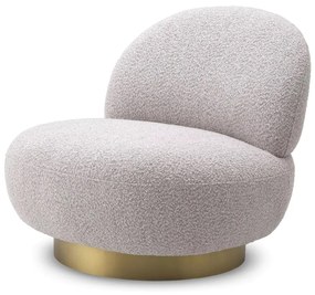 Fotoliu pivotant design LUX Clement boucle grey