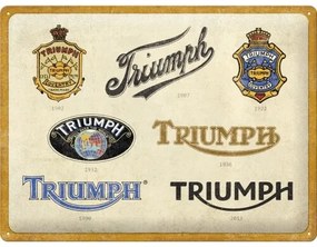 Placă metalică Triumph - Logo Evolution