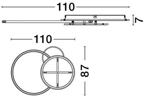 Lustra LED aplicata stil modern RUBIC alb negru