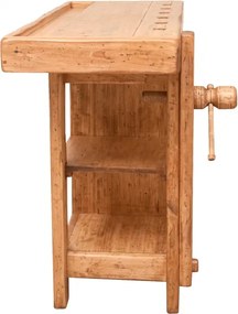 Banc de tamplar, L116 63 H90 cm, 4 sertare, natur, lemn masiv