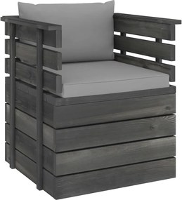 vidaXL Fotoliu de grădină cu perne, lemn de pin