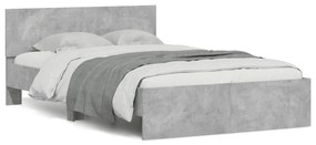 3207493 vidaXL Cadru de pat cu tăblie, gri beton, 120x200 cm