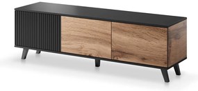Comoda TV Random RTV1 stejar wotan/negru - L150 x A40 x h47 cm