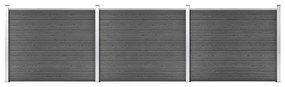 vidaXL Set panouri gard, 526x146 cm, negru, WPC