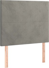 vidaXL Tăblie de pat gri deschis 100x5x118/128 cm catifea