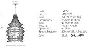 Pendul, lustra design modern Saiz negru