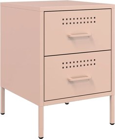 vidaXL Noptieră, roz, 36x39x50,5 cm, oțel