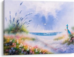 Tablou - Plaja romantică, pictură în ulei (70x50 cm)