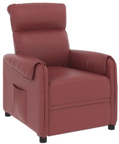 347986 vidaXL Fotoliu rabatabil, roșu vin, piele ecologică