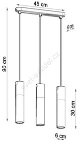 Sollux SL.0649 - Lustr BORGIO 3xGU10/40W/230V beton/metal alb