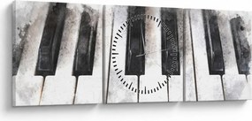 Tablou - Pian, acuarelă (cu ceas) (90x30 cm)