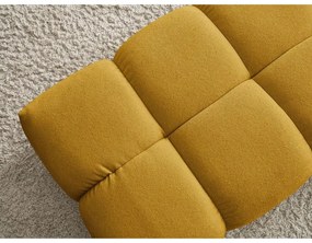 Taburet galben muștar cu tapițerie din chenille Everest – Bobochic Paris