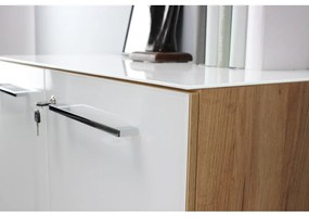 Dulap alb cu aspect de lemn de stejar 80x120 cm Monteria – Germania