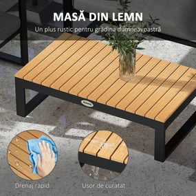 Outsunny Set din 4 piese de mobilier pentru gradina cu canapea pe | Aosom Romania