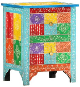 vidaXL Noptieră pictată manual 40 x 30 x 50 cm, lemn masiv de mango