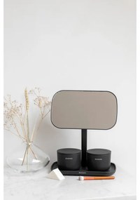 Oglindă cu suport pentru accesorii Brabantia ReNew 1004184, 28.3x20x12.6 cm, Bază antiderapantă, reglabilă la 360°, Gri închis