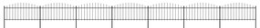 Gard de gradina cu varf sulita, negru, (0,5-0,75) x 11,9 m otel 1, 50-75 cm, 11.9 m