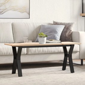 vidaXL Masă de cafea, cadru Y, 110x40x45 cm, lemn masiv pin și Oţel