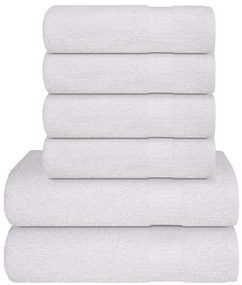 vidaXL Set prosoape 6 piese alb 360 g/m² 100% bumbac