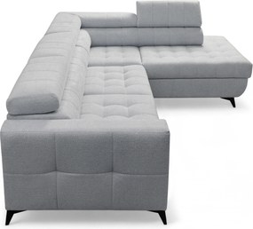 Colțar cu funcție de dormit Nardo L, extensibil, dreapta, - chenille gri deschis Vibe 85