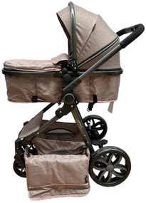 Carucior 2 in 1 cu cos de cumparaturi, transformabil, ușor și practic pentru copii 0-36 luni - CPC-34-crem