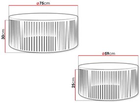 Set 2 măsuțe cafea Konezo (Alb + Alb arctic + Negru) . 1105679
