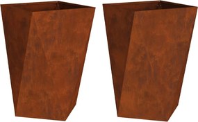 vidaXL Jardinieră 2 pcs Ruginit 50 x 50 x 75 cm
