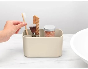 Organizator pentru periute de dinti Cutie Brabantia ReNew 1006270, Rezistent la coroziune, Separator intern, Baza antiderapanta, Bej