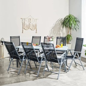 Deuba Set de grădină Bern 1+8 din aluminiu - argintiu