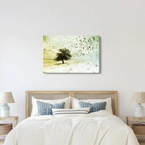 Tablou - cu multe păsări pictate (90x60 cm)