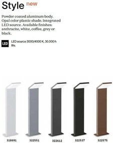 Stalp LED iluminat exterior Style pt h050 3000k alb