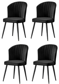Set de scaune de sufragerie Rubi Black, 4 buc.