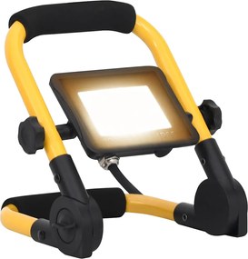 vidaXL Proiector cu LED și mâner, alb cald, 20 W