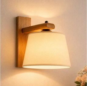 Aplica de perete AIDA 1xE27/15W/230V stejar/crem