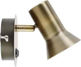 Spotlight inteligent de perete bronz, rotativ și înclinabil, cu întrerupător, inclusiv Wifi GU10 50mm - Karin 1