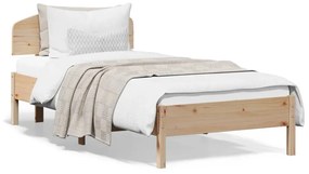 3207221 vidaXL Cadru de pat cu tăblie, 90x200 cm, lemn masiv de pin