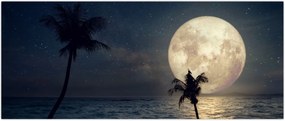 Tablou - Plajă cu lună plină (120x50 cm)
